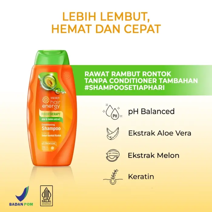 Makarizo  Fibertherapy Aloe & Melon Extract Shampoo 170ml - Gambar 4