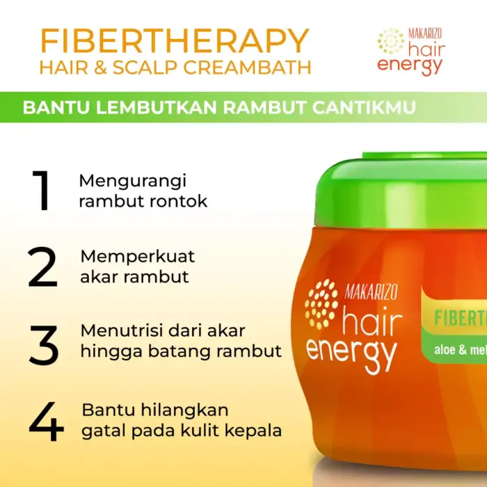Makarizo Fibertherapy Aloe & Melon Extract Creambath 500 ml - Gambar 2