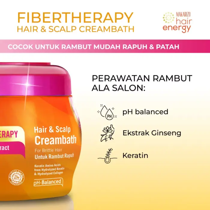 Makarizo Fibertherapy Ginseng Extract Creambath 500 ml - Gambar 3
