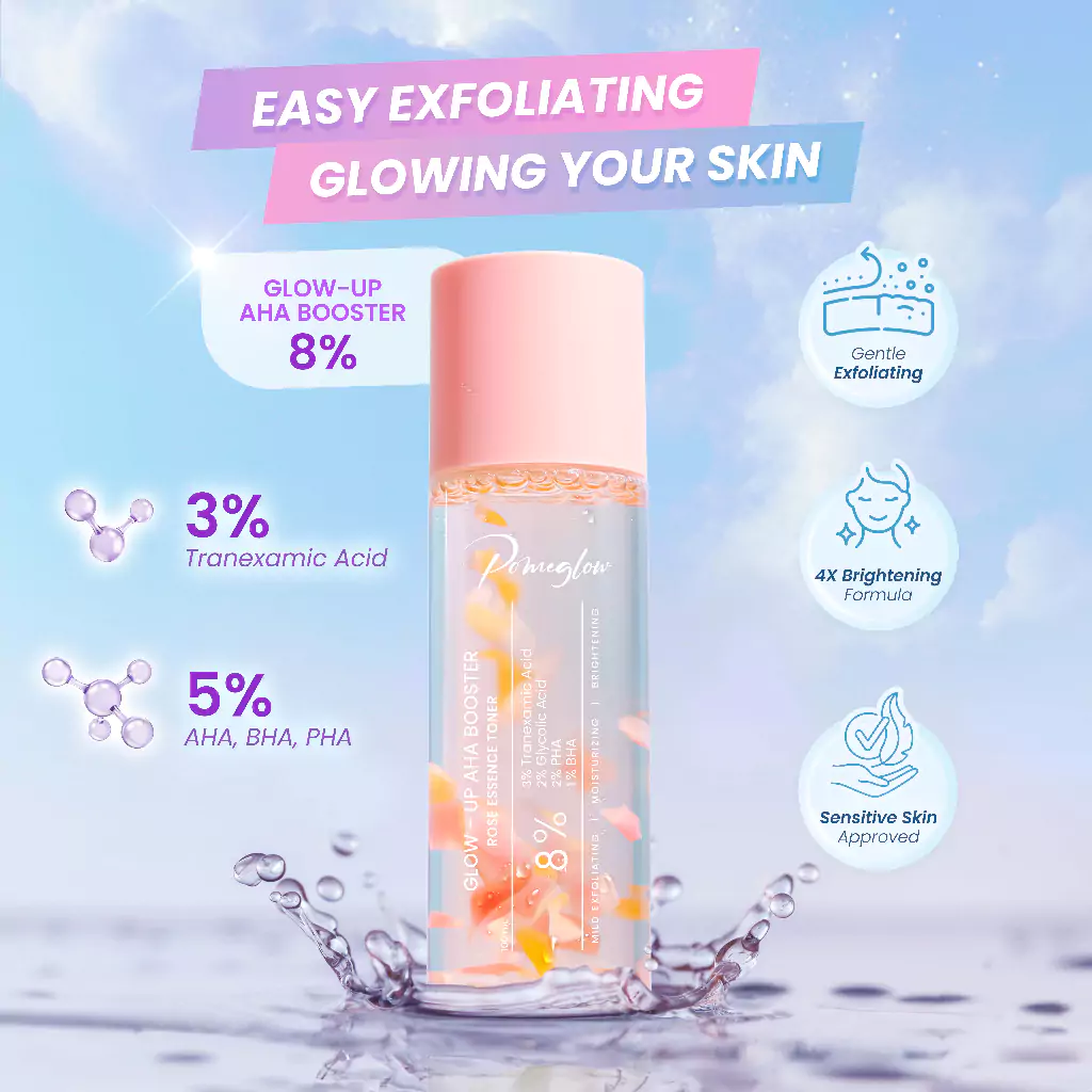 Pomeglow - Glow Up AHA Booster Exfoliating Toner 3 Pomeglow - Glow Up AHA Booster Exfoliating Toner - Gambar 1