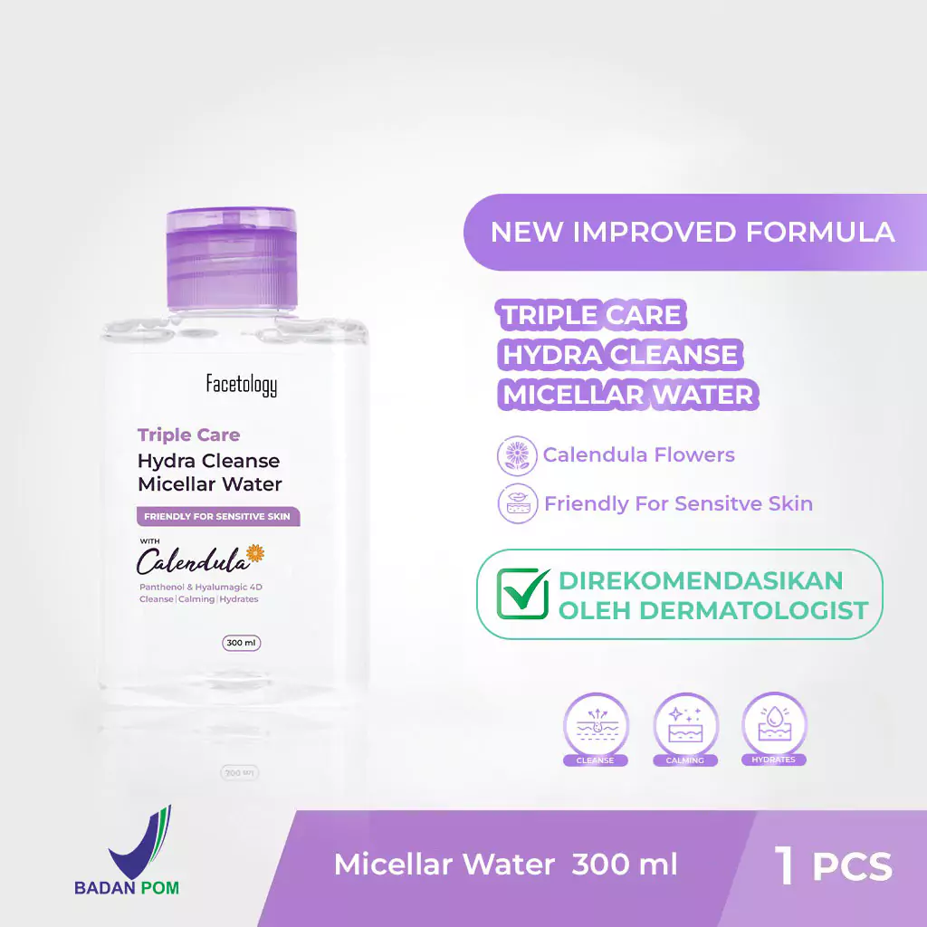 Facetology Triple Care Hydra Cleanse Micellar Water Facetology Triple Care Hydra Cleanse Micellar Water 300 ml - Gambar 1
