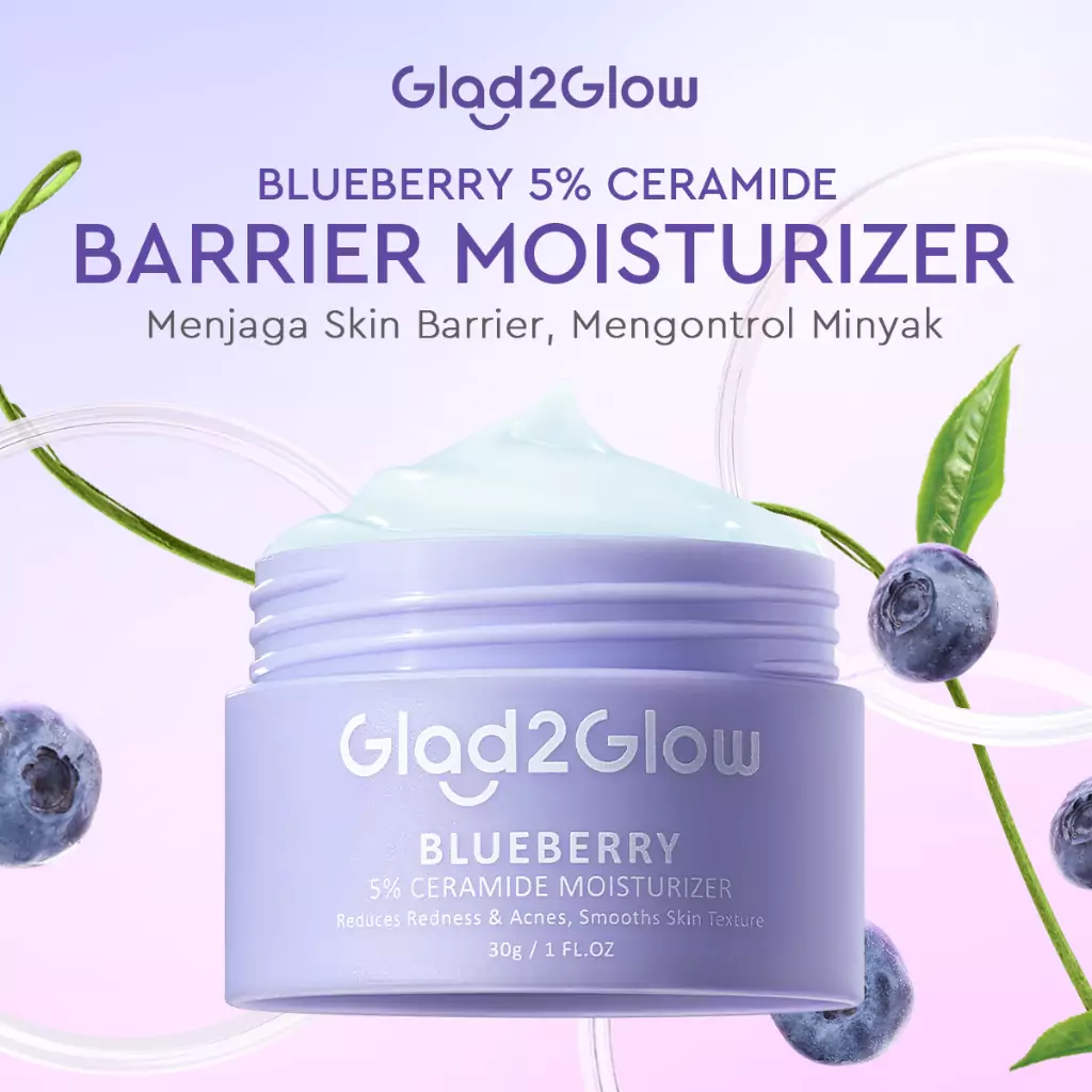 Glad2Glow Blueberry 5% Ceramide Moisturizer 5 Glad2Glow Blueberry 5% Ceramide Moisturizer - Gambar 1