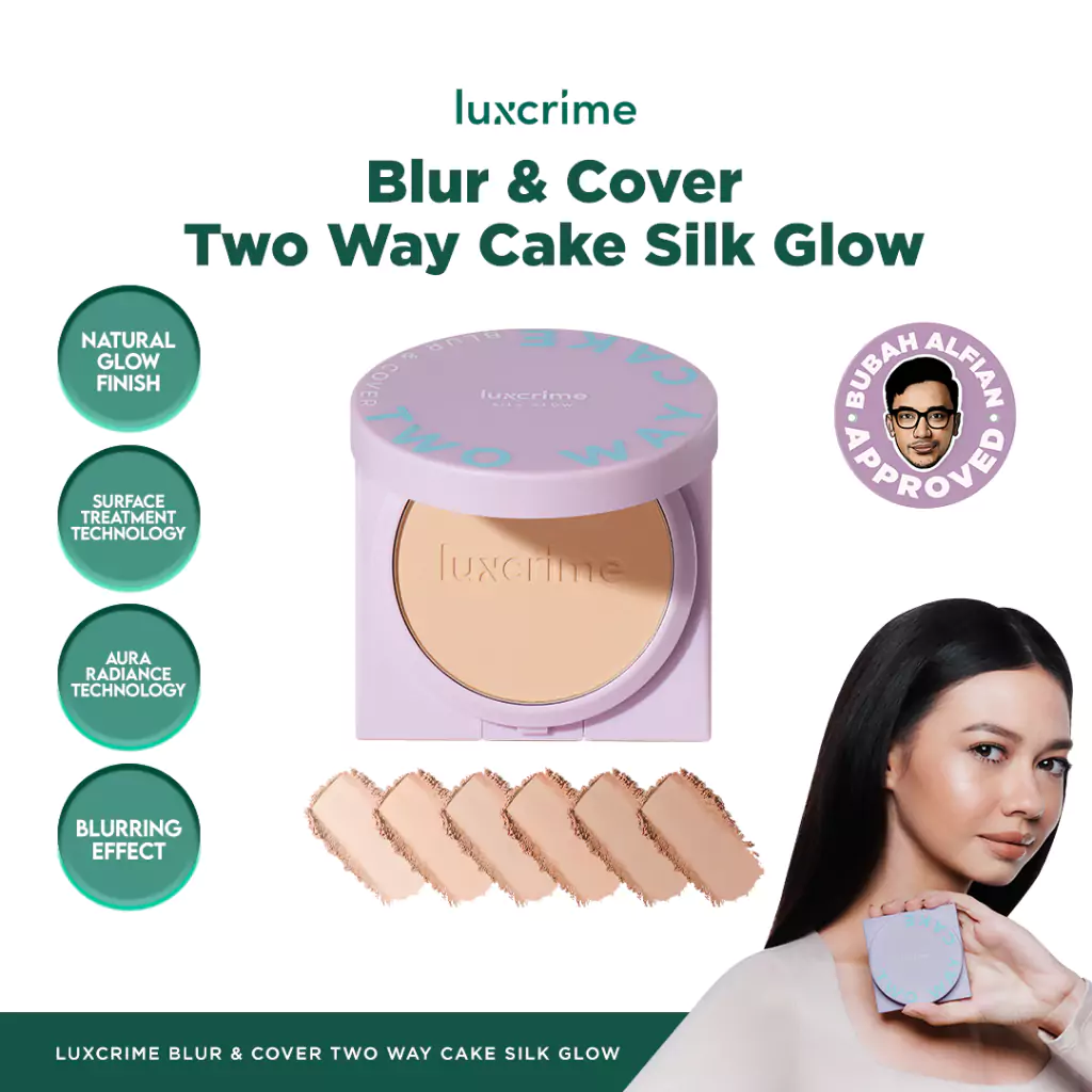 Luxcrime Blur & Cover Two Way Cake Silk Glow 1 Luxcrime Silk Glow Blur & Cover Two Way Cake - Gambar 1