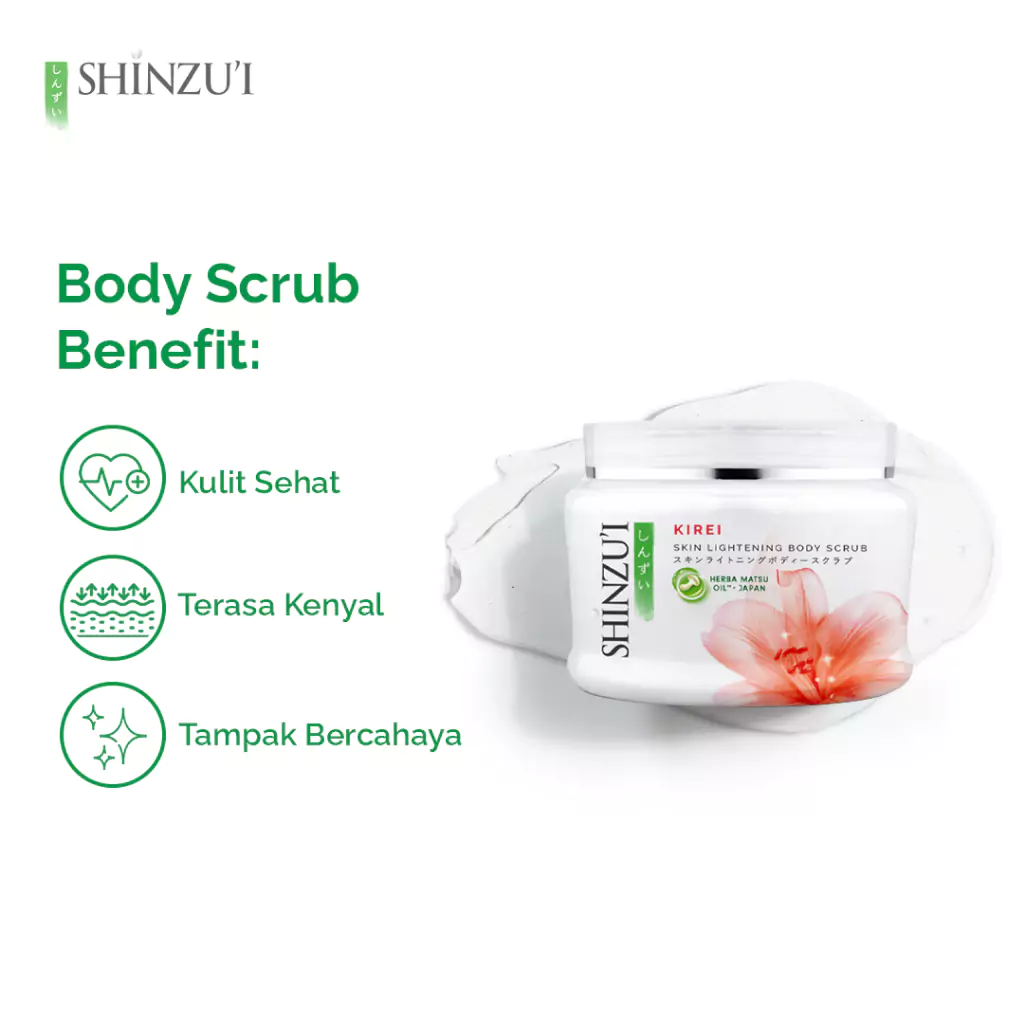 Shinzui Skin Lightening Body Scrub Kirei 1 Shinzui Skin Lightening Body Scrub Kirei 200gr - Gambar 2