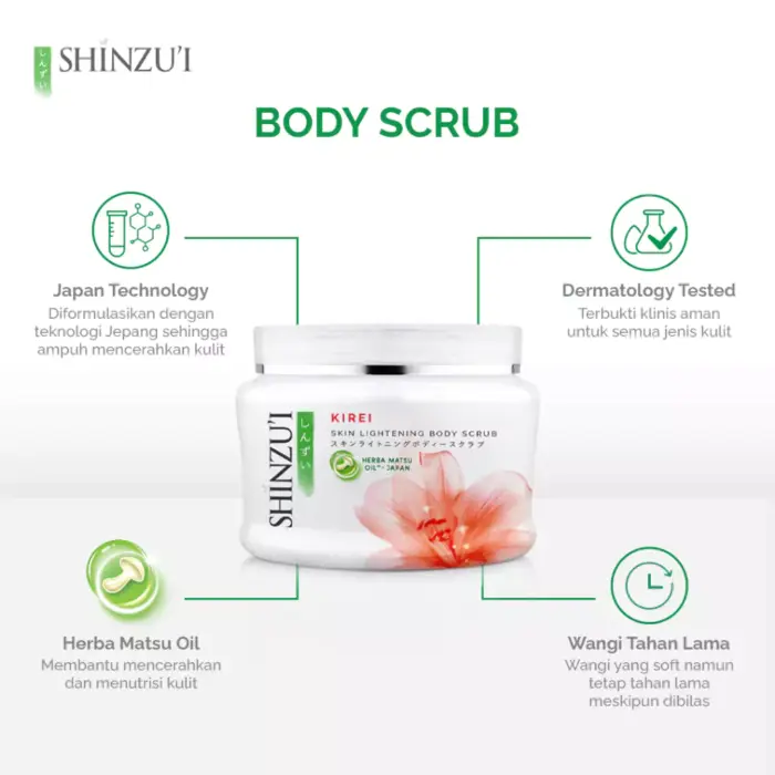 Shinzui Skin Lightening Body Scrub Kirei 200gr - Gambar 3