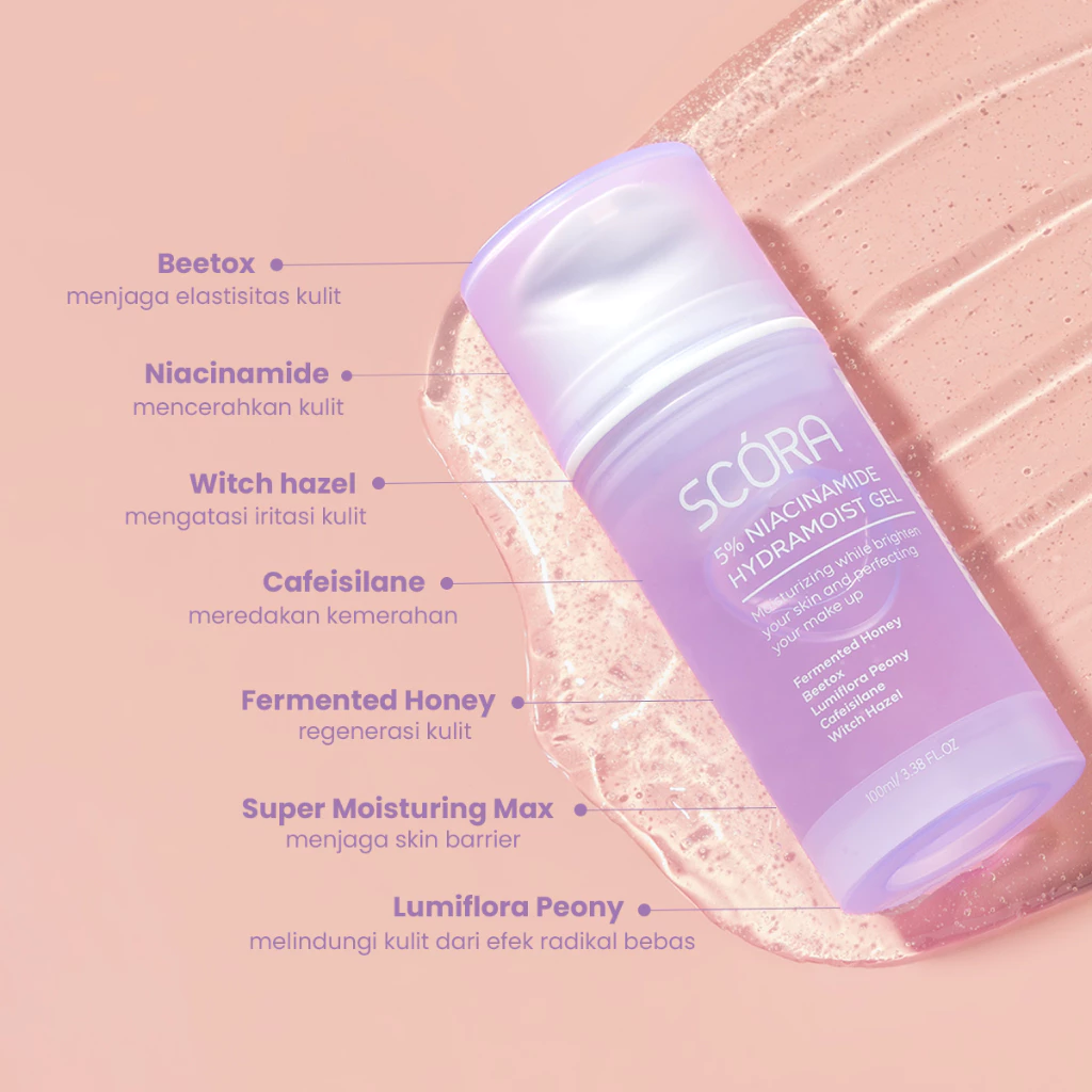 Scora 5% Niacinamide Hydramoist Gel 2 Scora 5% Niacinamide Hydramoist Gel 100 ml - Gambar 3