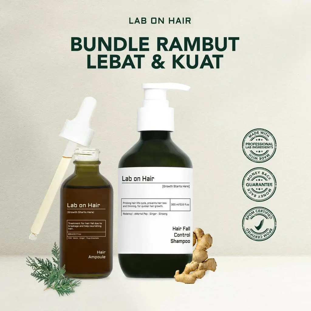 Lab On Hair Bundle Combo Anti Hair Fall Ampoule + Shampoo 5 Lab On Hair Bundle Combo Anti Hair Fall Ampoule + Shampoo - Gambar 1