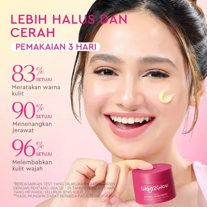 Glad2Glow Peach Retinol Moisturizer - Gambar 2