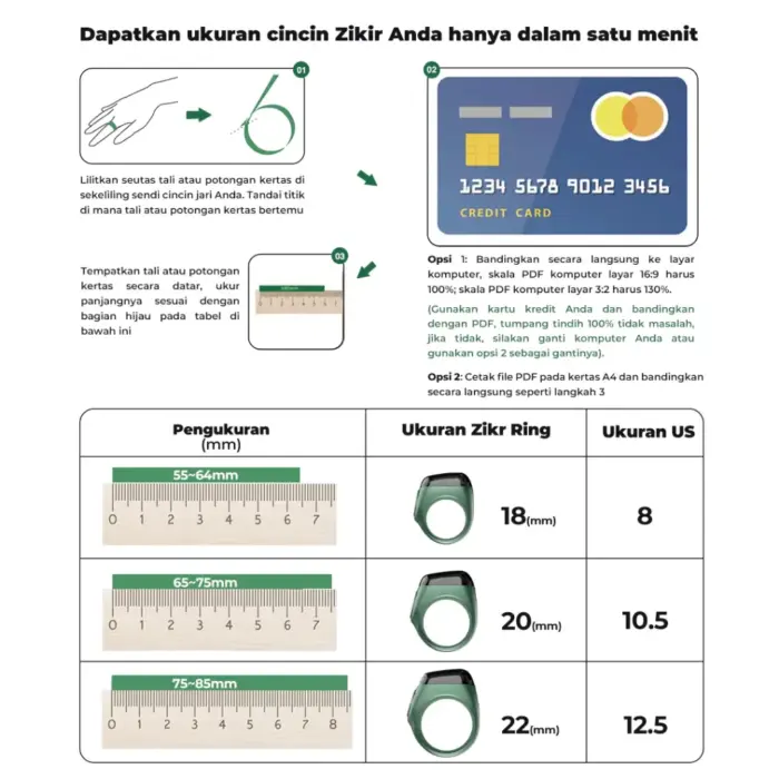 iQibla Zikr Smart Ring Lite E01 - Gambar 6
