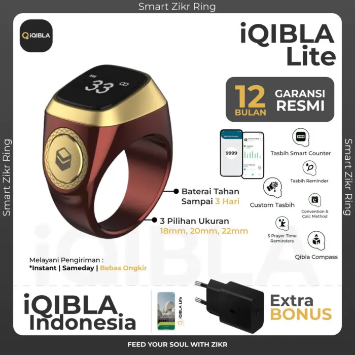 iQibla Zikr Smart Ring Lite E01 - Gambar 8