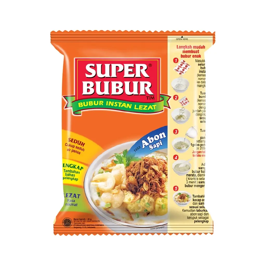Super Bubur Rasa Abon Sapi Super Bubur Rasa Abon Sapi Renceng Isi 5 Bungkus - Gambar 1
