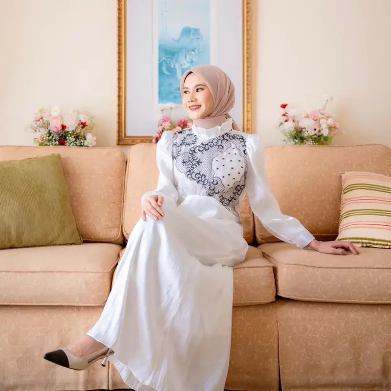 Claire Dress White Claire Dress Rayya - Gambar 7