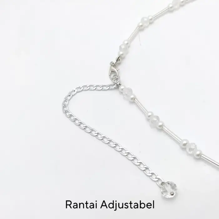 Kalung Hijab Beads Necklace Pearl Mutiara - Gambar 3