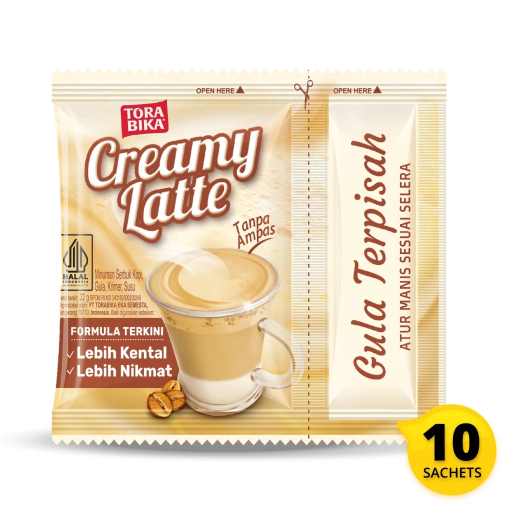 Tora Bika Creamy Latte 2 Tora Bika Creamy Latte Renceng Isi 10 Sachet - Gambar 2