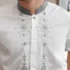 Baju Koko Lengan Pendek Pria Bordir - Gambar 3