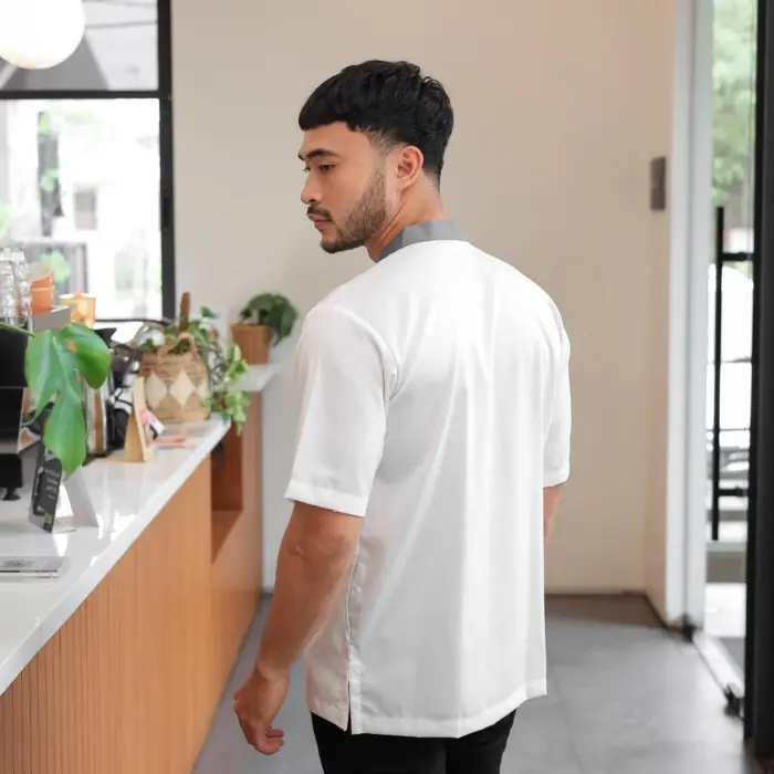 Baju Koko Lengan Pendek Pria Bordir - Gambar 2