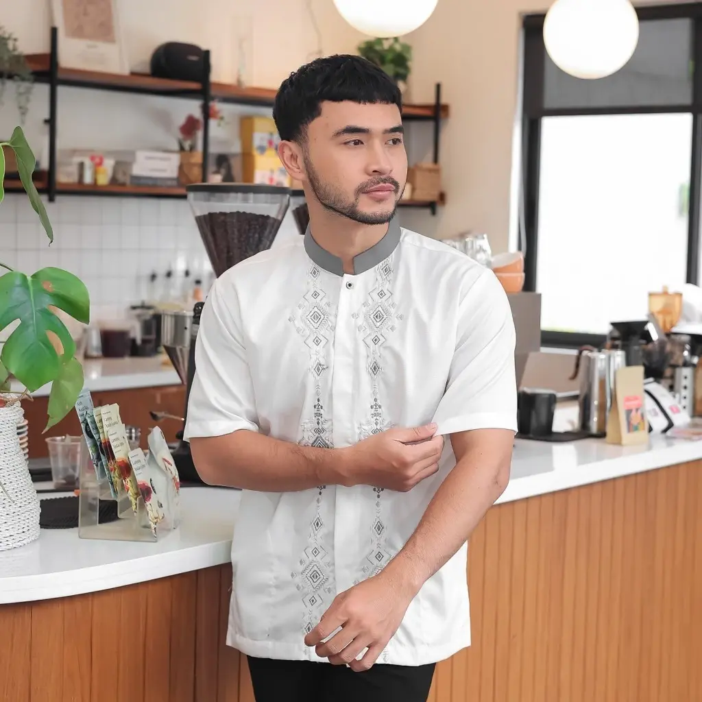 Baju Koko Lengan Pendek Pria Bordir 5 Baju Koko Lengan Pendek Pria Bordir - Gambar 5