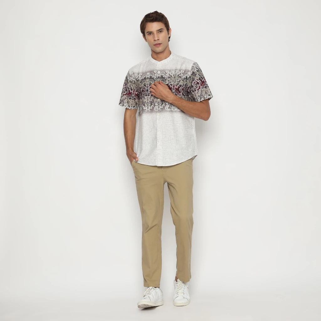 Kemeja Koko Pria Lengan Pendek Katun Maroon 3 Kemeja Koko Pria Lengan Pendek Katun (Size M) - Gambar 4