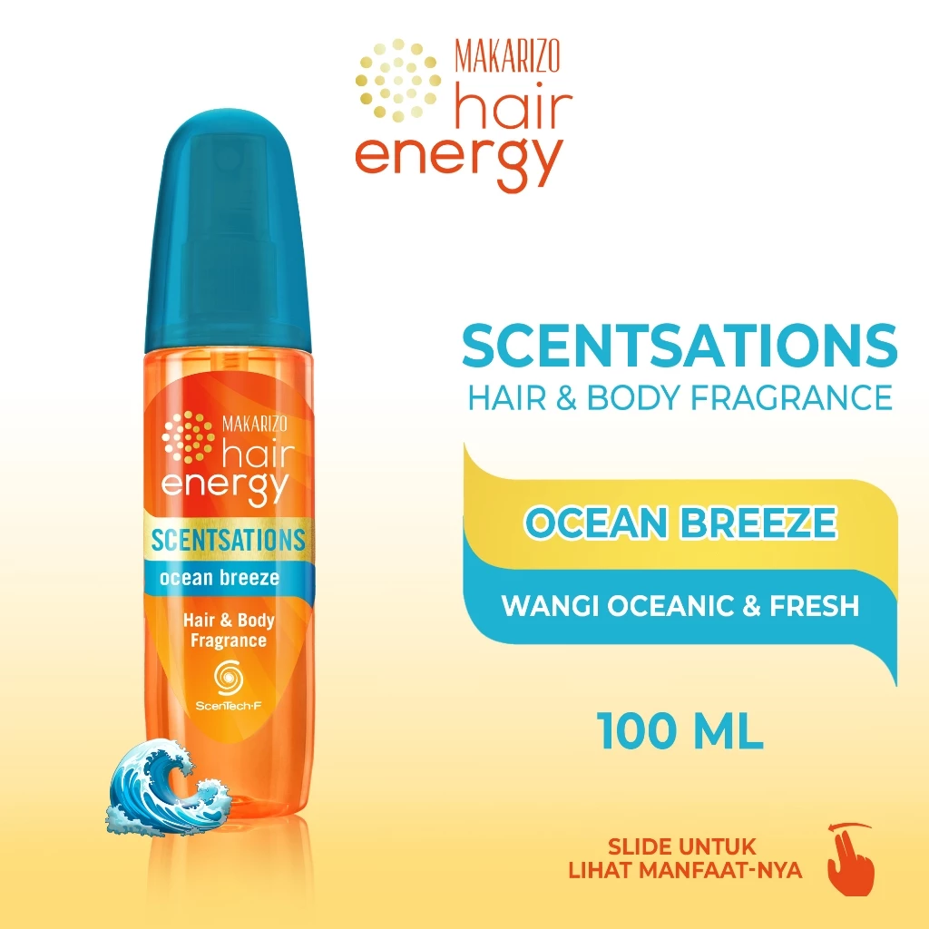 Makarizo Hair Energy Scentsations Hair Fragrance Ocean Breeze Makarizo Hair Energy Scentsations Parfum Rambut - Gambar 2