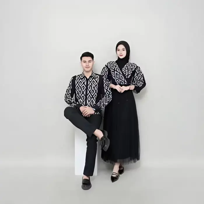 Baju Couple Motif Tenun Etnik - Gambar 2