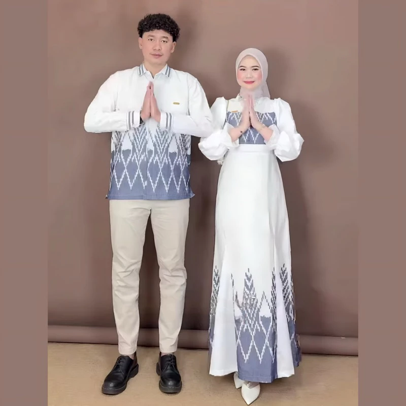 Baju Couple Motif Tenun Kinanti 2 Baju Couple Motif Tenun Kinanti - Gambar 2