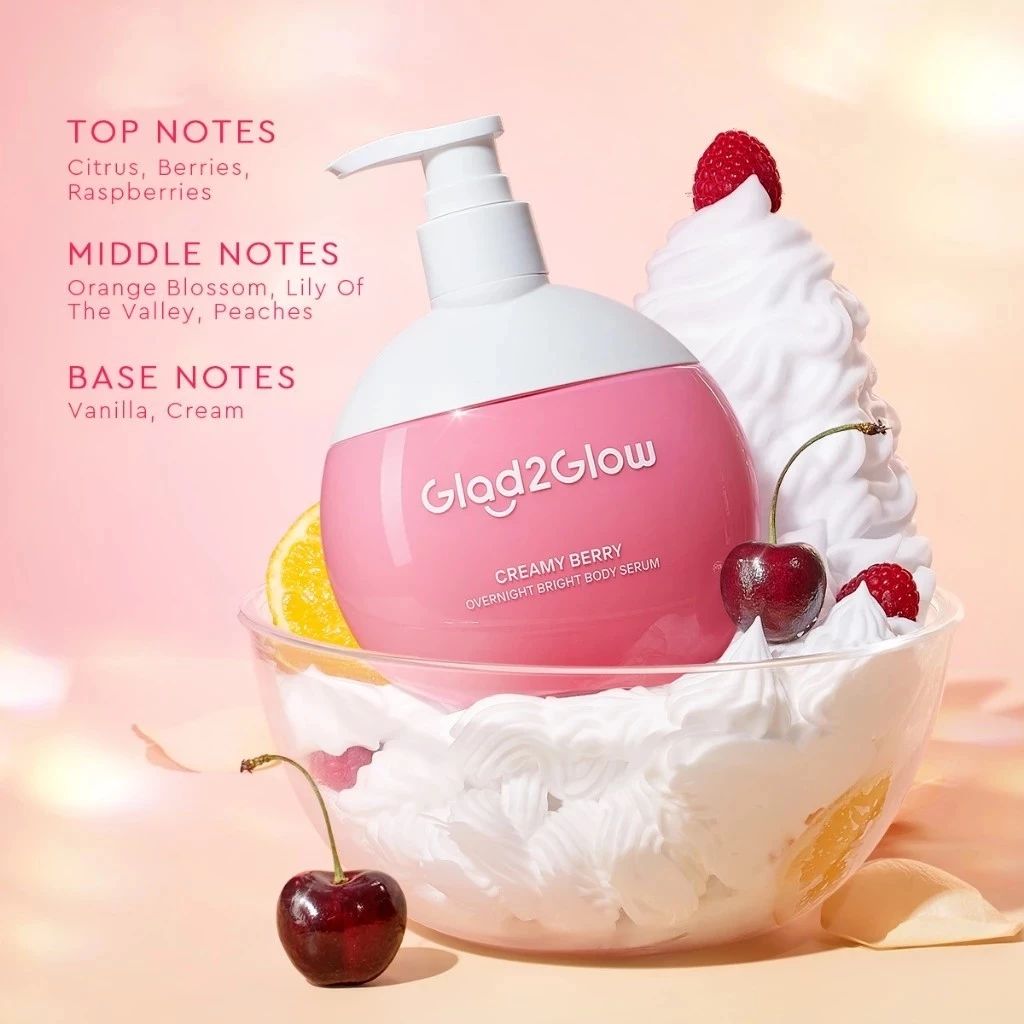 Glad2Glow Body Serum Creamy Berry 1 Glad2Glow Body Serum 300ml - Gambar 2