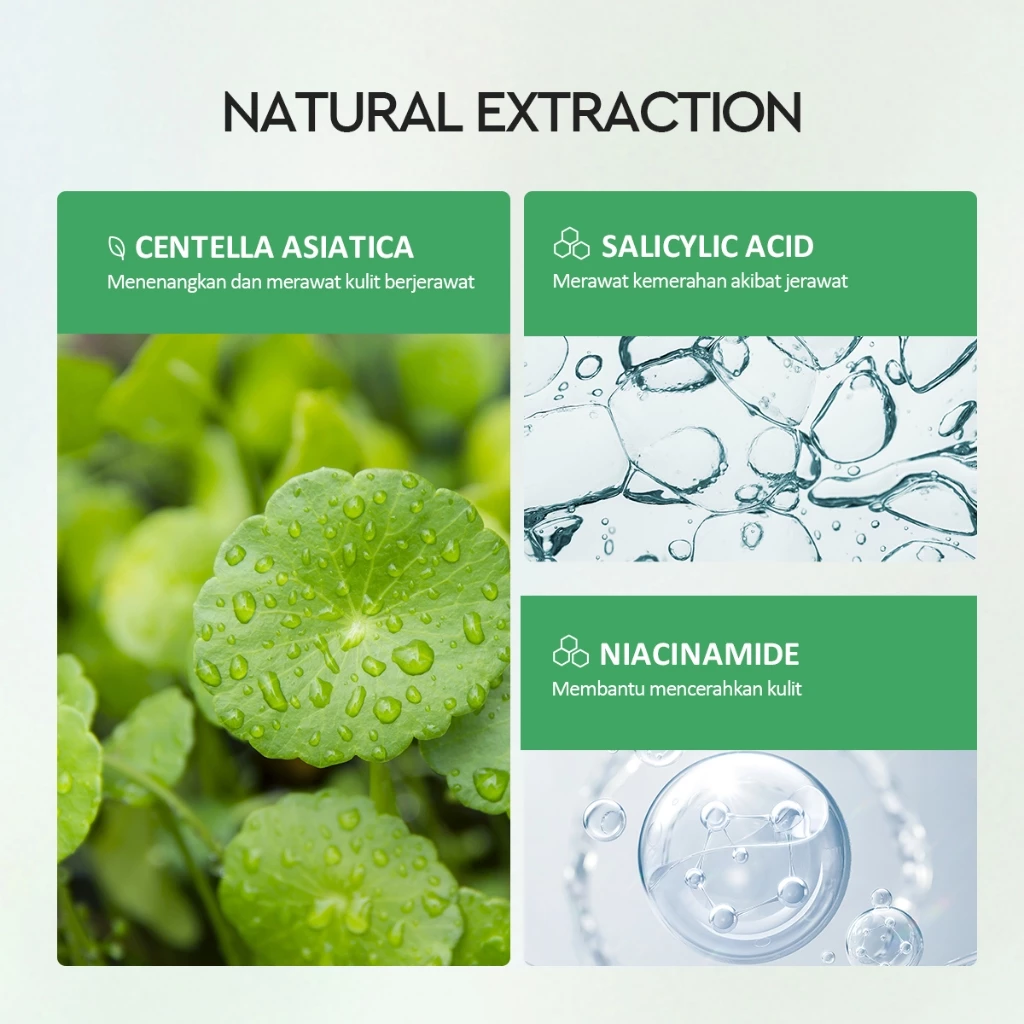 Glad2Glow Centella Salicylic Acid Power Acne Serum 3 Glad2Glow Centella Salicylic Acid Power Acne Serum - Gambar 3
