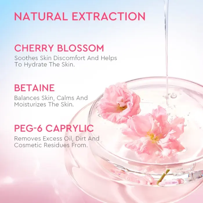 Glad2Glow Cherry Blossom Betaine Micellar Water - Gambar 4