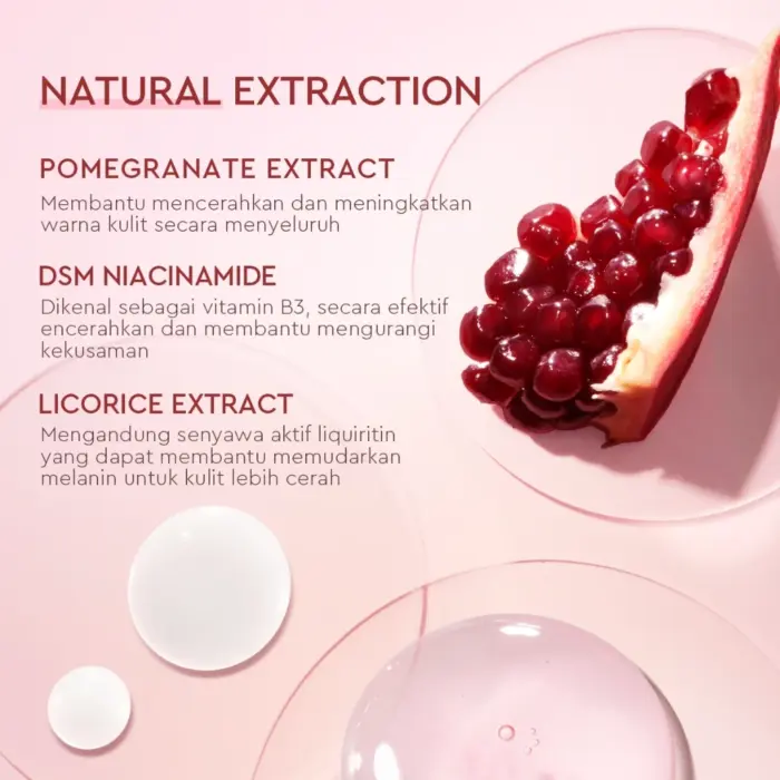 Glad2Glow Pomegranate Niacinamide Power Bright Serum - Gambar 2