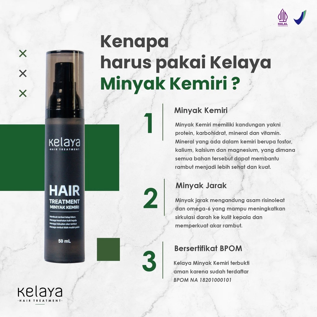 Kelaya Minyak Kemiri Penumbuh Rambut 2 Kelaya Minyak Kemiri Penumbuh Rambut 50ml - Gambar 7