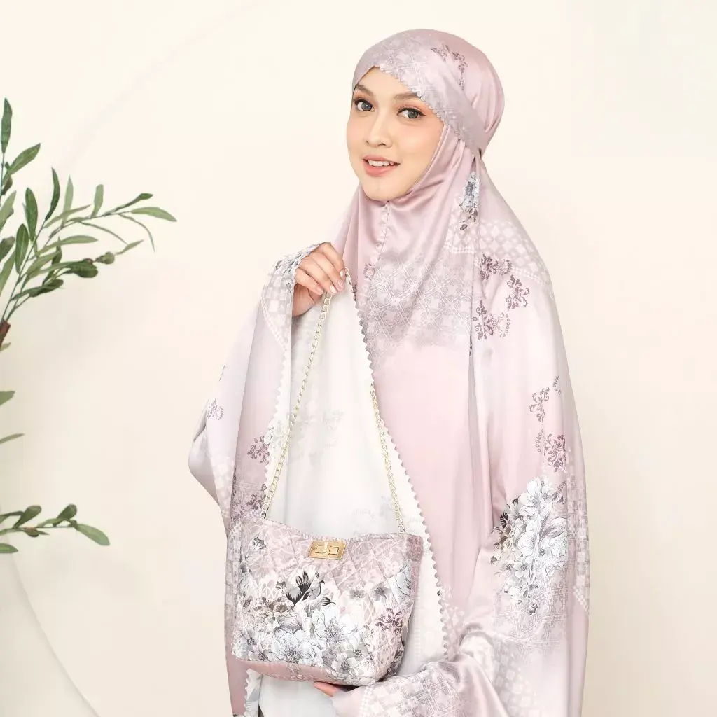 Mukena Zeta Premium Silk Lasercut 7 Mukena Zeta Premium Silk Lasercut - Gambar 1