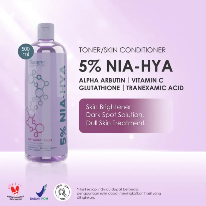 Autumn 5% NIA–HYA Whitening Toner 500 ml - Gambar 2