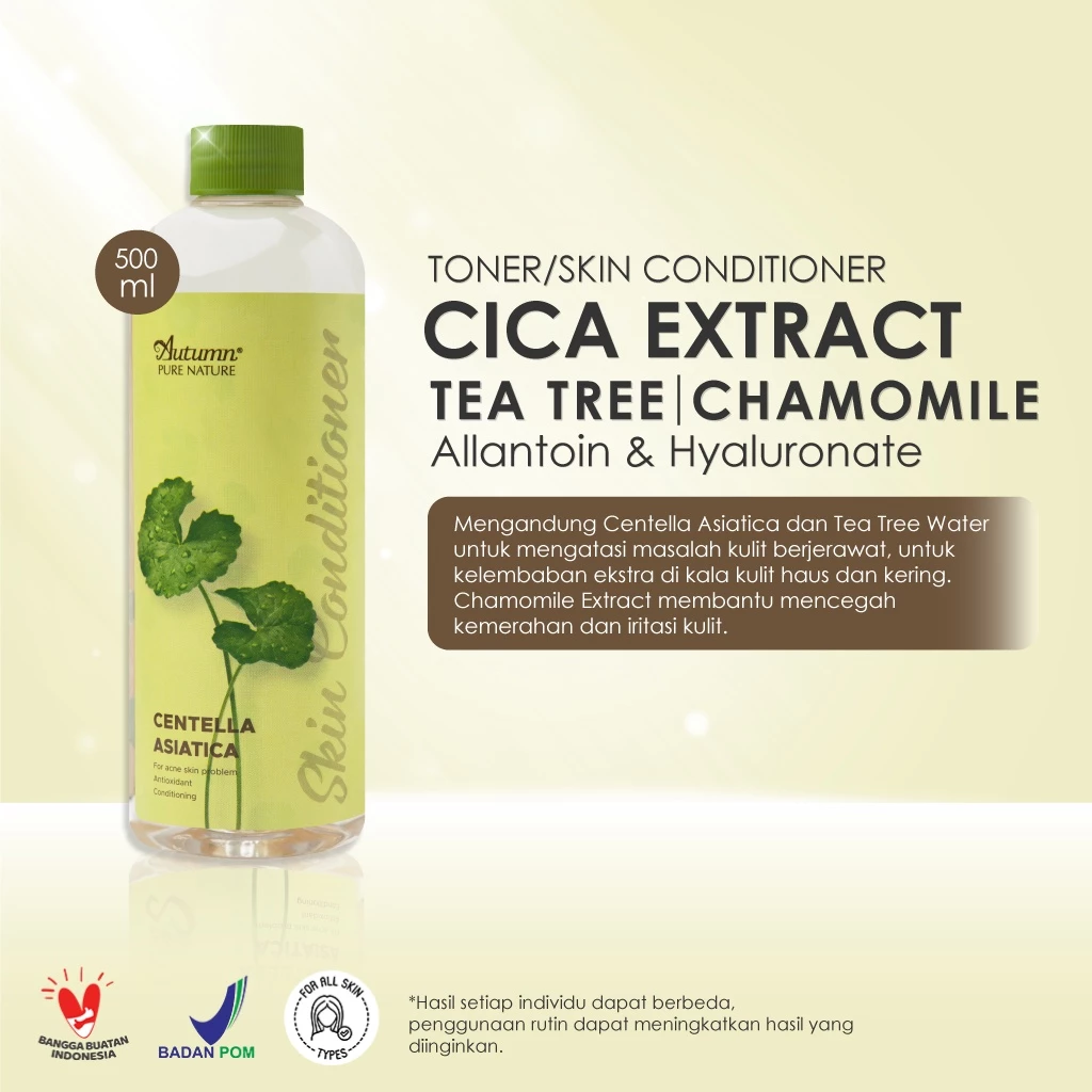 Autumn Centella Asiatica Toner Skin Conditioner 2 Autumn Centella Asiatica Toner Skin Conditioner 500ml - Gambar 3