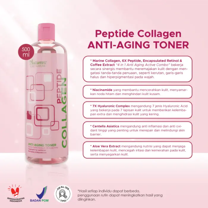 Autumn Peptide Collagen Anti-Aging Toner 500 ml - Gambar 5