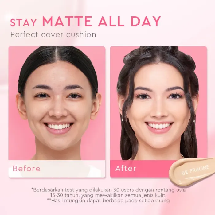 Glad2Glow Perfect Cover Cushion Foundation Waterproof - Gambar 4
