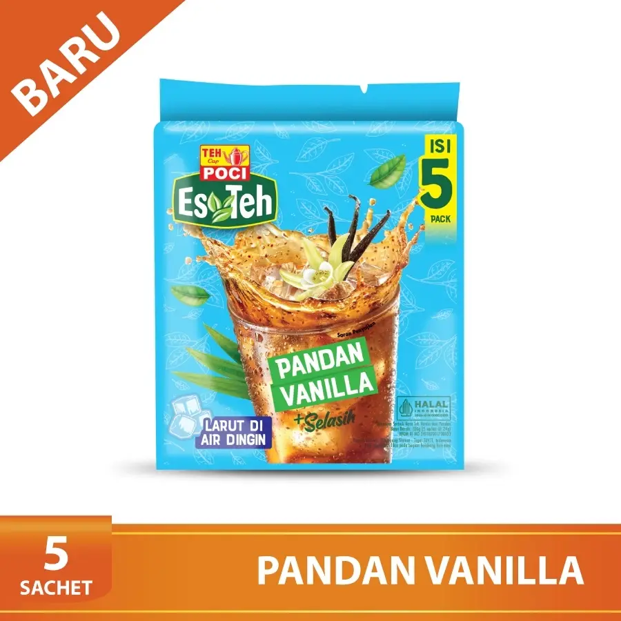Teh Poci Teh Pandan Vanilla Selasih Teh Poci Teh Pandan Vanilla Selasih 1 Pack (Isi 5 sachet) - Gambar 1