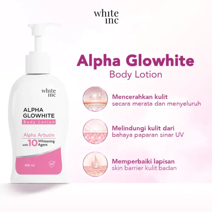 WHITE INC Alpha Glow White Body Lotion Whitening & Moisturizing - Gambar 3