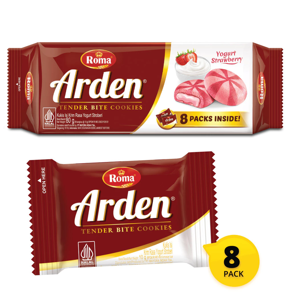 Biskuit Roma Arden Yogurt Strawberry Biskuit Roma Arden Yogurt Strawberry Freshpack 72 gr - Gambar 1