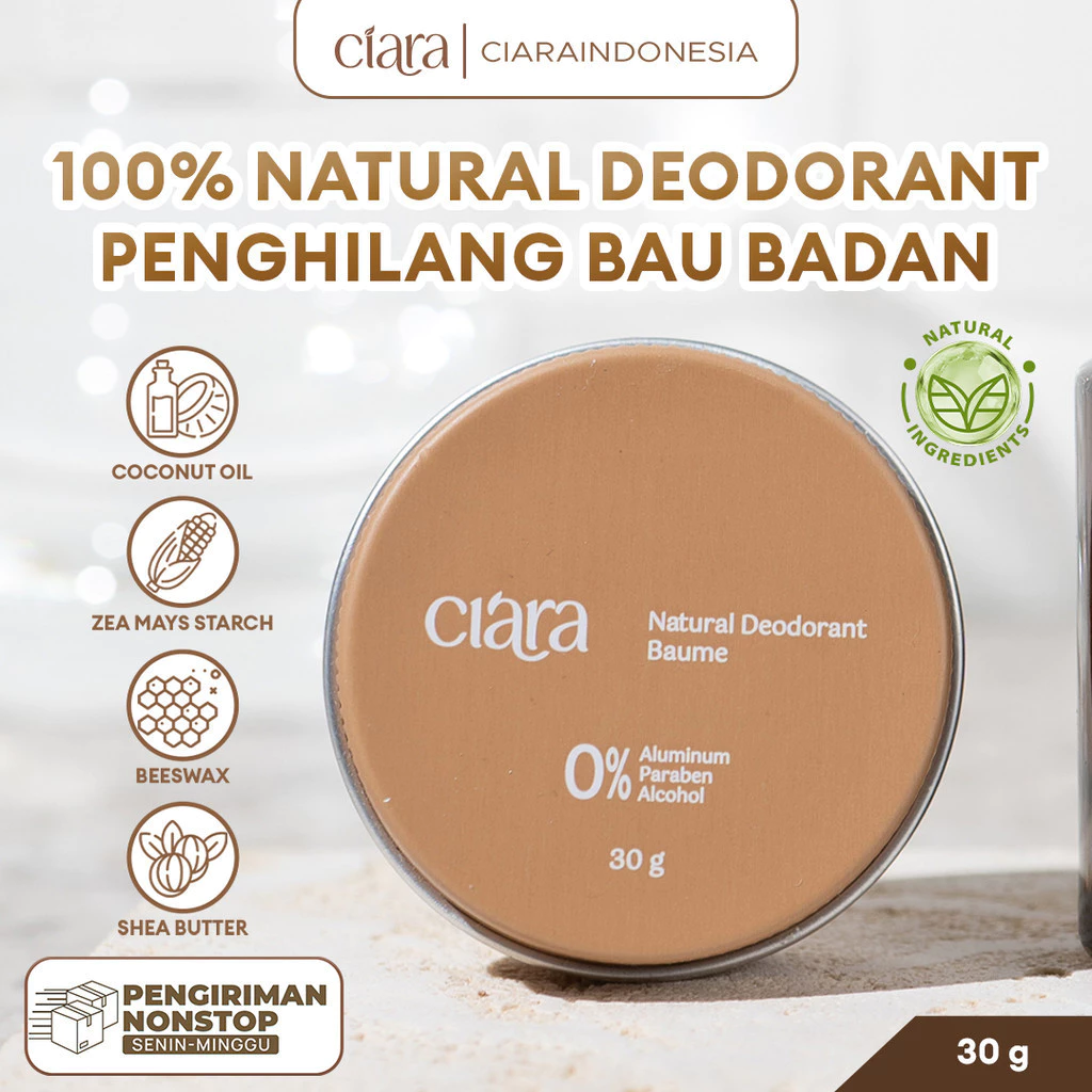 Ciara Natural Deodorant 3 Ciara Natural Deodorant - Penghilang Bau Badan 30 gr - Gambar 1
