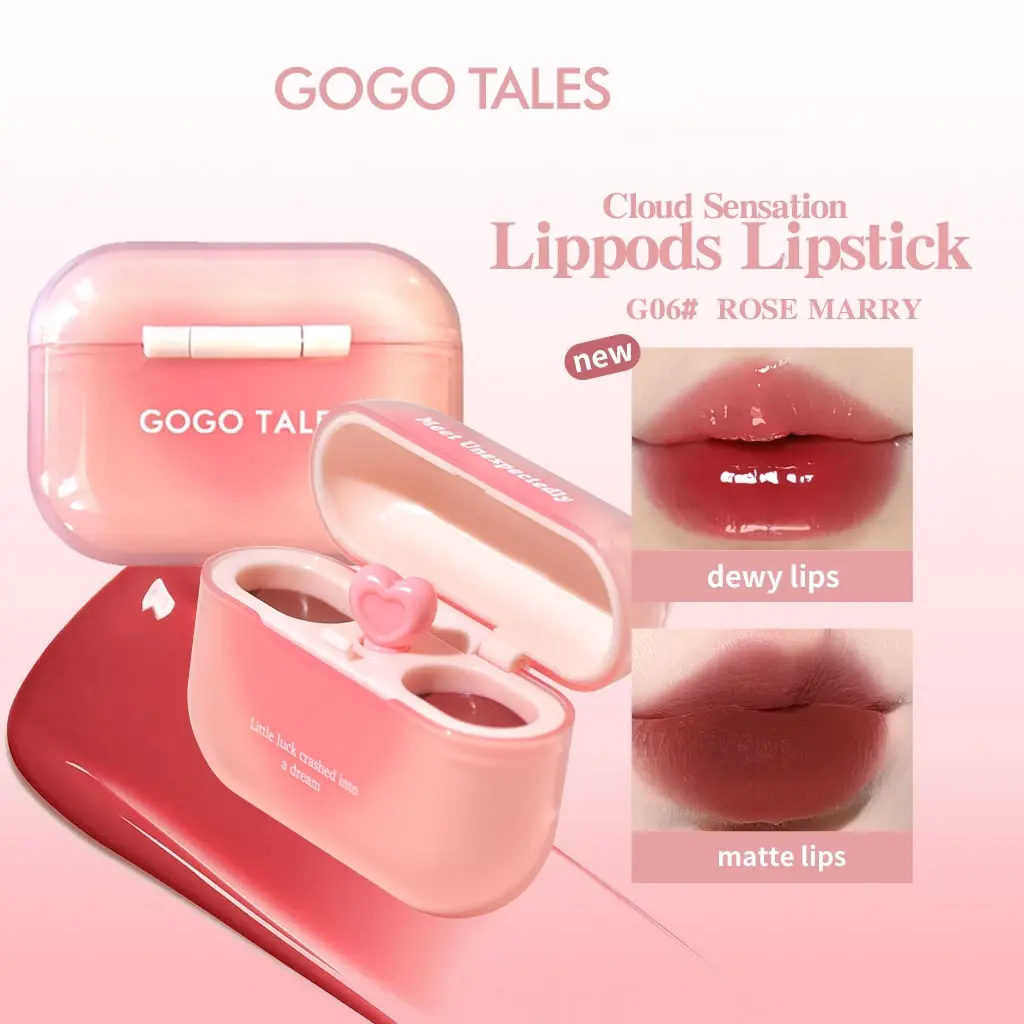 Gogo Tales LipPods 5 Gogo Tales LipPods Lipstik Cloud Sense Dual Colour Lipcream - Gambar 1