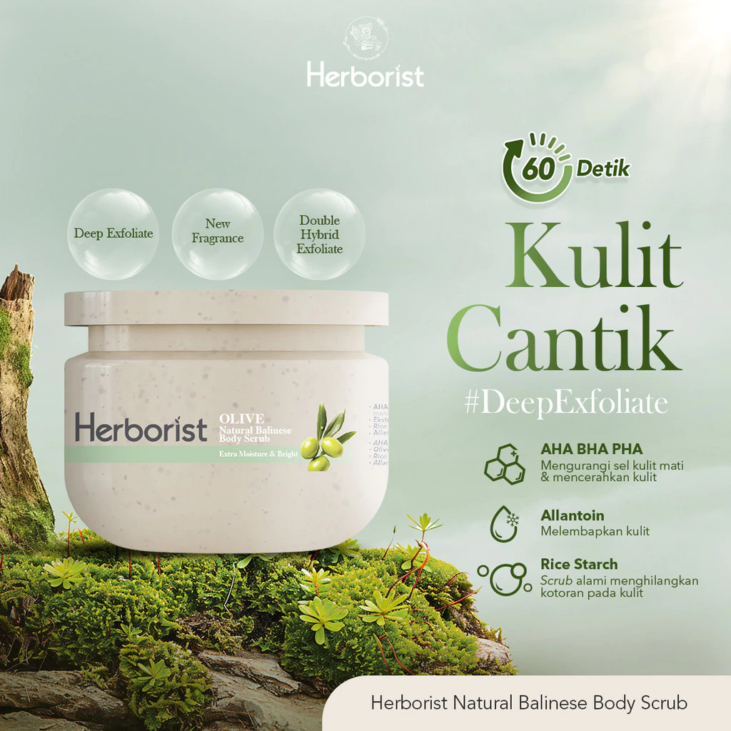 Herborist Natural Balinese Body Scrub Herborist Natural Balinese Body Scrub AHA-BHA-PHA 200 gr - Gambar 1