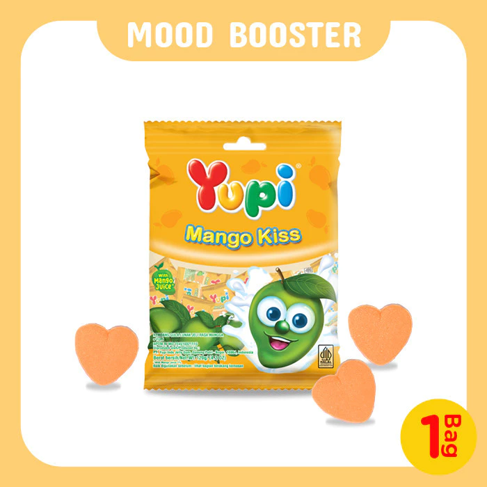 Yupi Mango Kiss Yupi Mango Kiss Bag 120 gr - Gambar 1