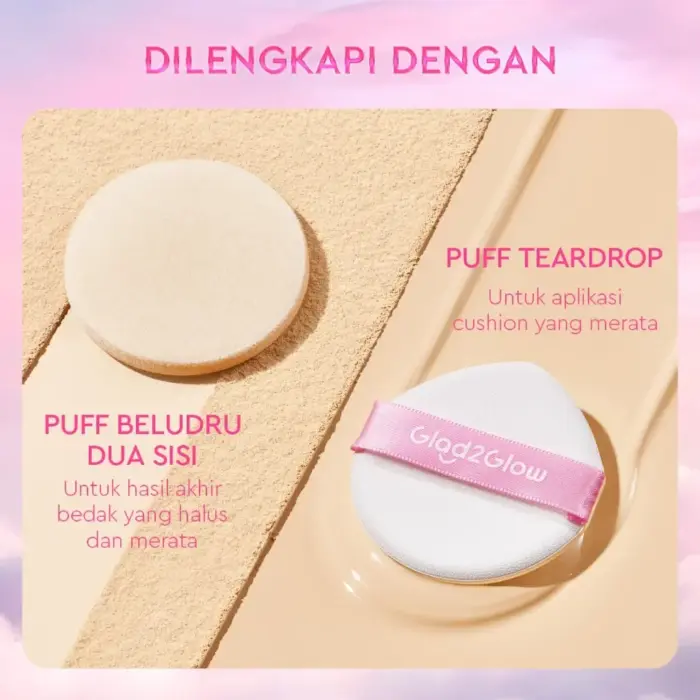 Glad2Glow 2in1 Perfect Pair Cushion Powder Foundation Waterproof - Gambar 4