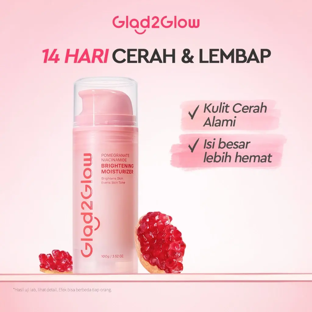 Glad2Glow Pomegranate Niacinamide Brightening Moisturizer 100 gr 7 Glad2Glow Pomegranate Niacinamide Brightening Moisturizer 100 gr - Gambar 8