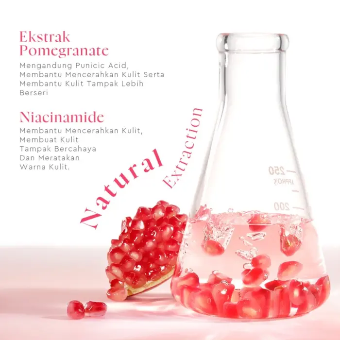 Glad2Glow Pomegranate Niacinamide Brightening Toner - Gambar 4