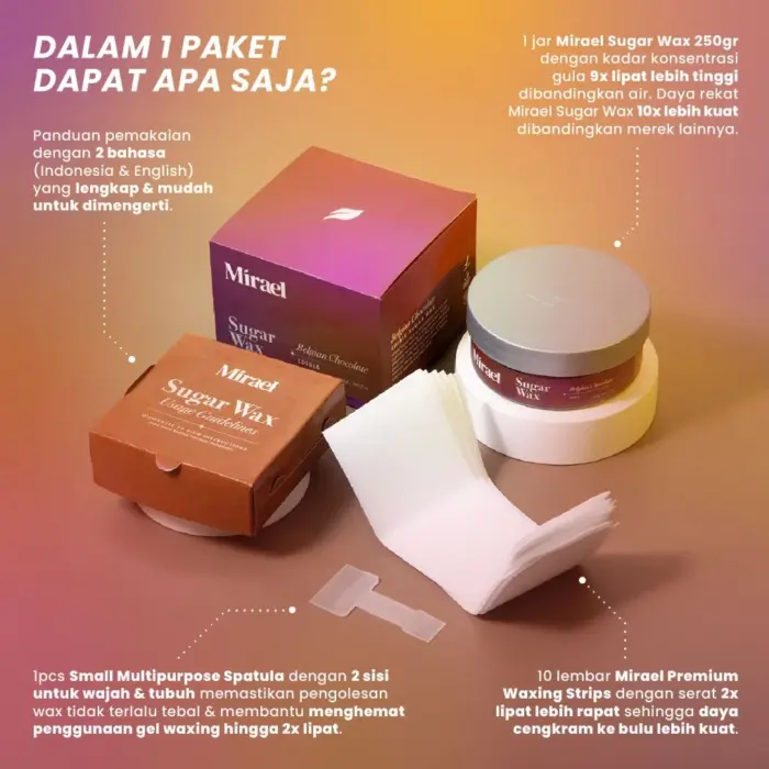 MIRAEL Sugar Waxing Kit Dengan Niacinamide Penghilang Bulu - Gambar 3