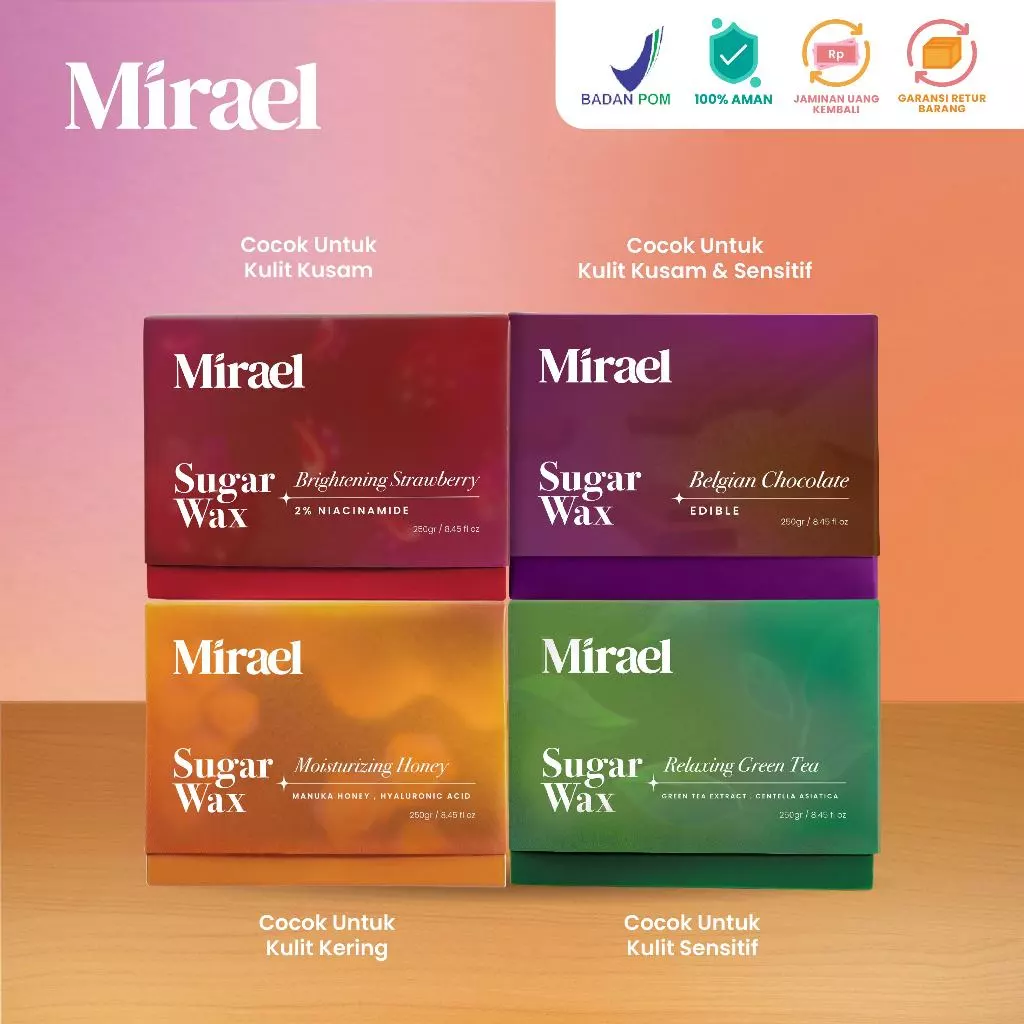 MIRAEL Sugar Waxing Kit Dengan Niacinamide Penghilang Bulu 7 MIRAEL Sugar Waxing Kit Dengan Niacinamide Penghilang Bulu - Gambar 1