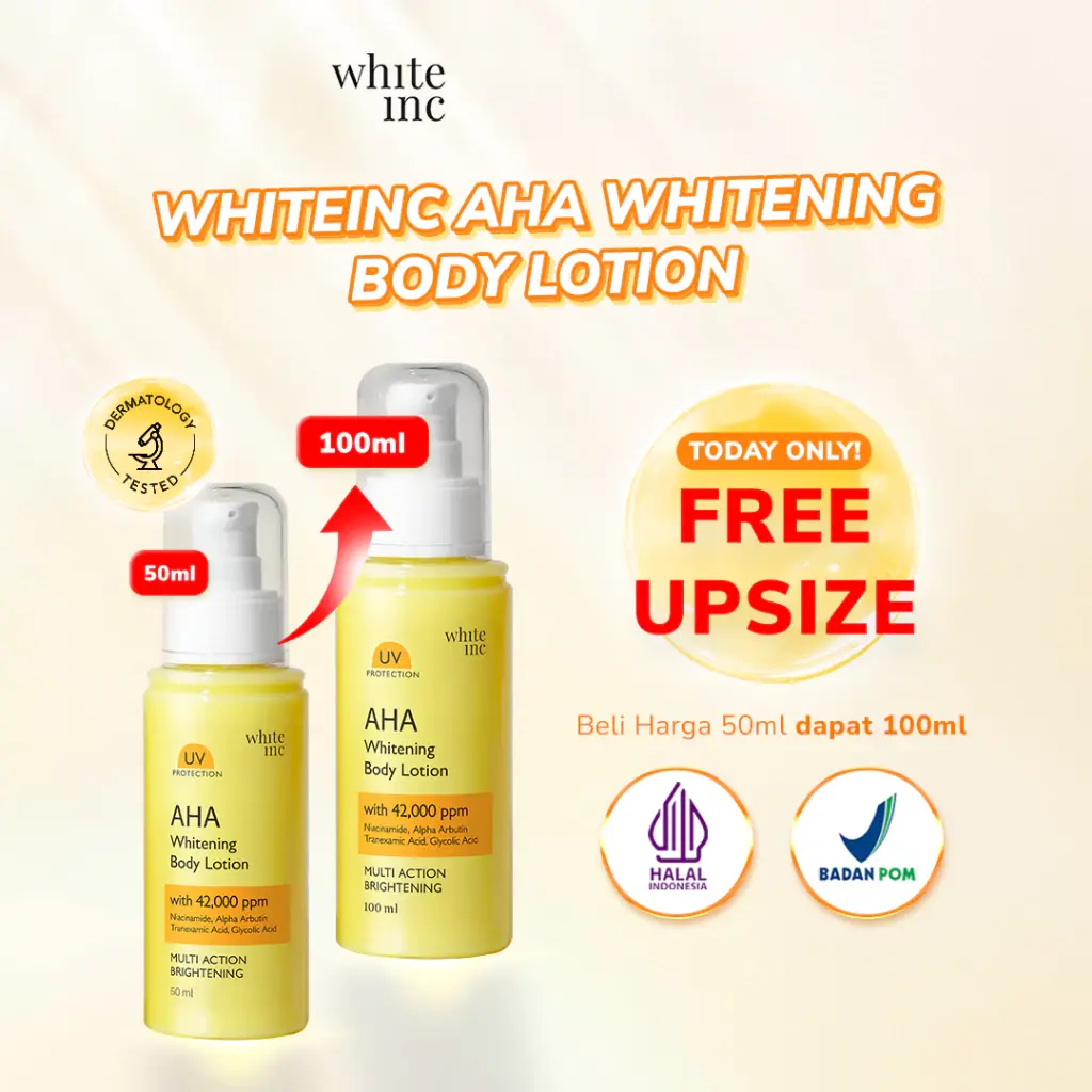 WHITE INC AHA Body Lotion to Whitening & Moisturising 7 WHITE INC AHA Body Lotion to Whitening & Moisturising - Gambar 1