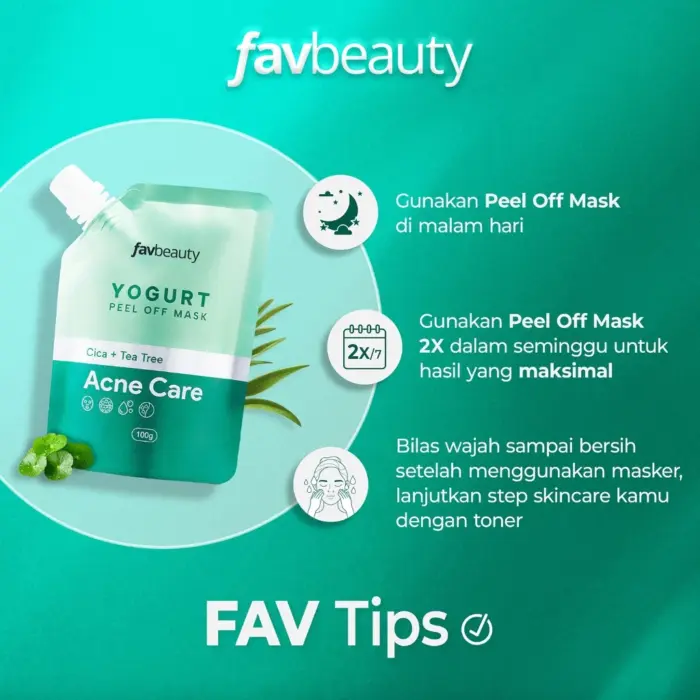 FAV Beauty Yogurt Acne Care Peel Off Mask Cica + Tea Tree - Gambar 5