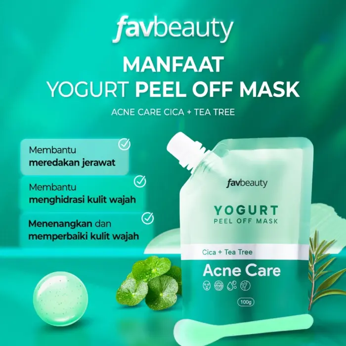 FAV Beauty Yogurt Acne Care Peel Off Mask Cica + Tea Tree - Gambar 3